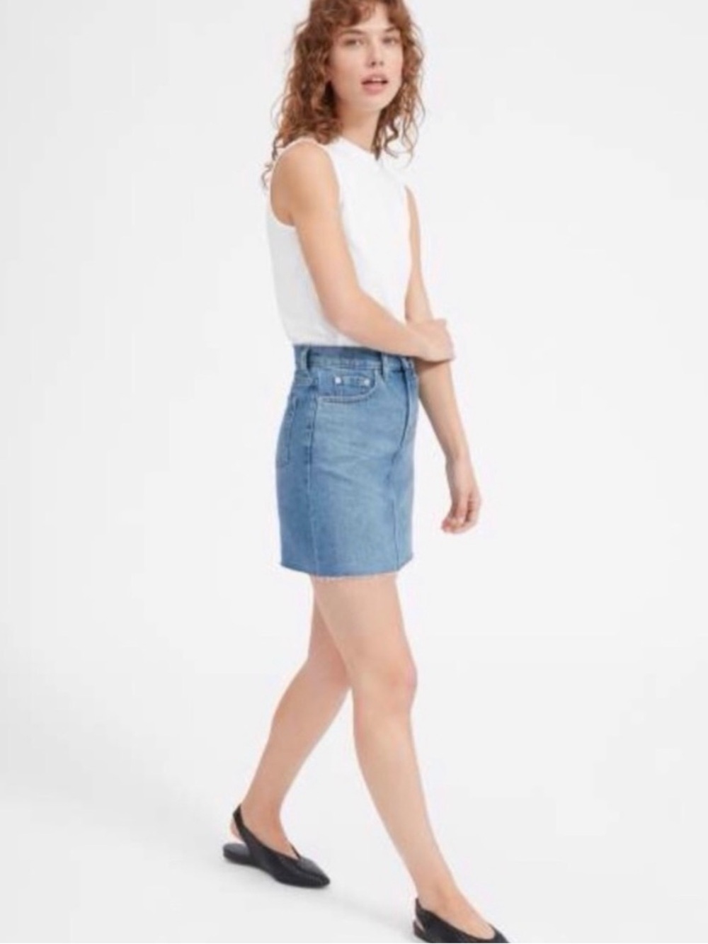 Everlane Light Blue Denim Mini Skirt